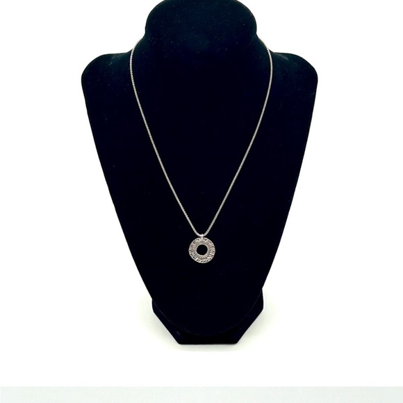 Silpada Hammered Disc Popcorn Chain Necklace - Picture 2 of 4